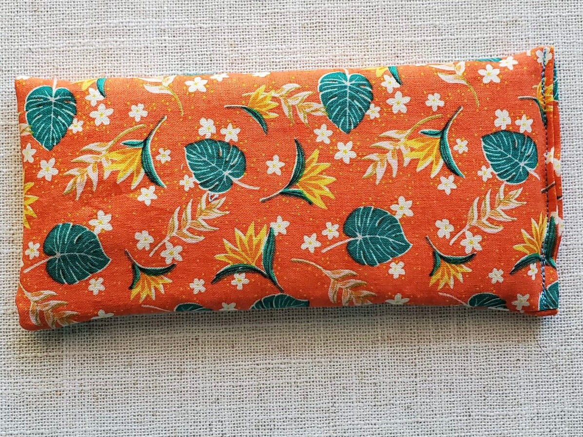 Therapeutic Hot Cool Pad | Microwavable Hot Pack | Tropical Print | Handmade | Pain Relief | Sinus Pillow | Self Care | Organic Millet