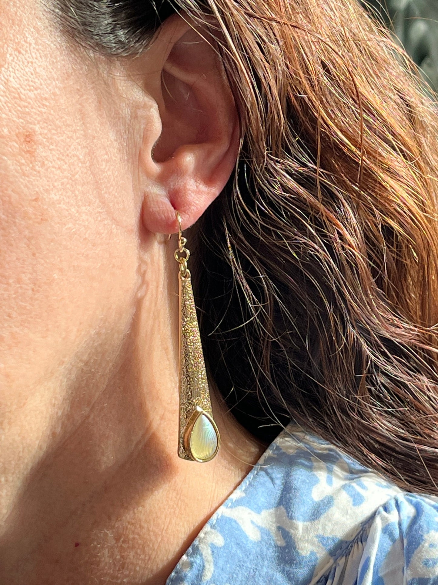 Golden Shell Earring: Bridesmaid gift | Beach vacation | BOHO earring| Dangle earring | Gold | Handmade earring | Festival | Date night