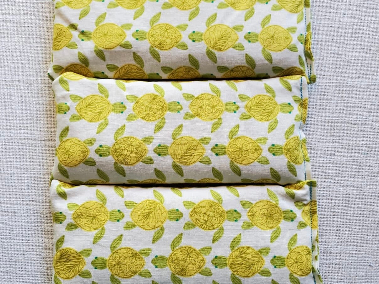 Therapeutic Hot Cool Pack | Sea Turtle print| Self Care | Pain Relief | Hand Made | Cotton | Organic Millet