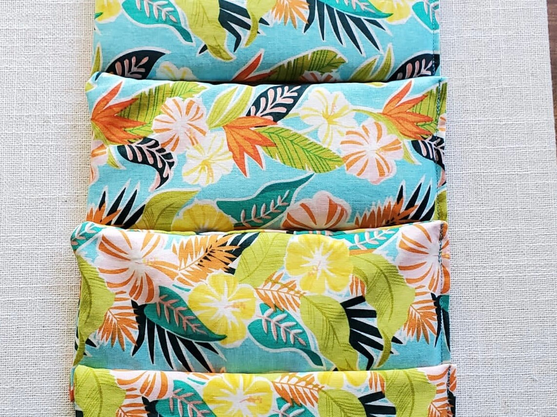 Therapeutic Hot Cold Pad | Headache Pillow | Tropical Print | Cotton Organic Millet | Pain Relief Hot Cool Pack | Spa Day | Self Care