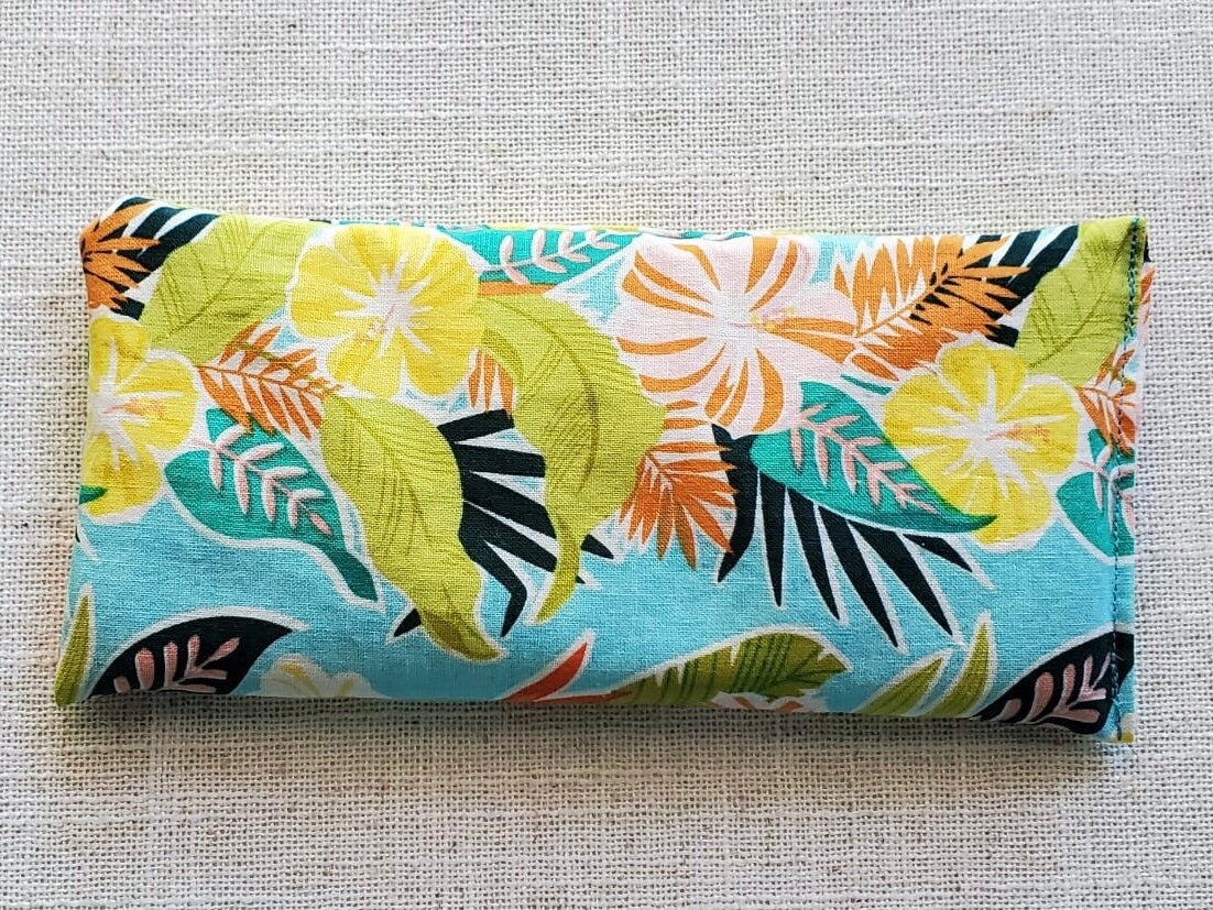 Therapeutic Hot Cold Pad | Headache Pillow | Tropical Print | Cotton Organic Millet | Pain Relief Hot Cool Pack | Spa Day | Self Care