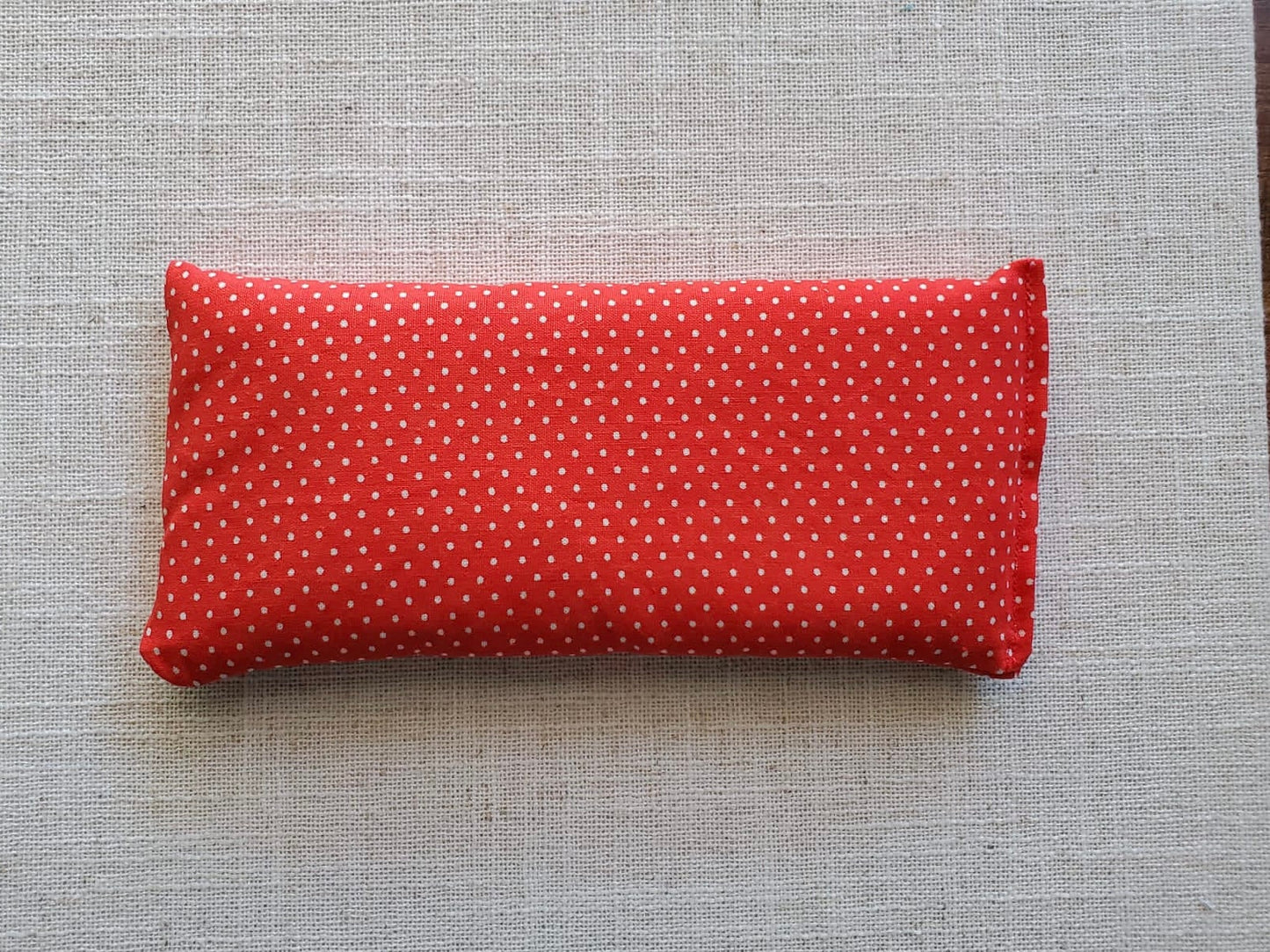 Therapeutic Hot Cold Pad | Microwaveable Hot Pack | Sinus Pillow | Headache relief Pillow | Self Care | Spa | Handmade | Red White polka dot