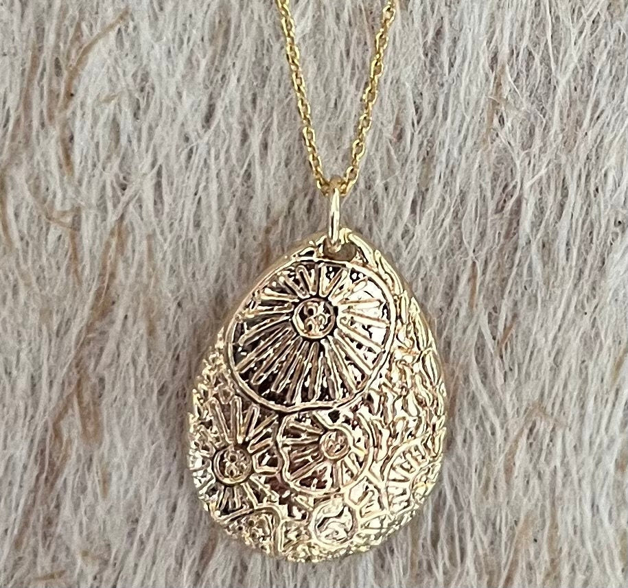Sea Urchin Necklace Golden 14 K Gold Filled Necklace | Beach Vibes | adjustable cable chain round clasp | Layering Necklace