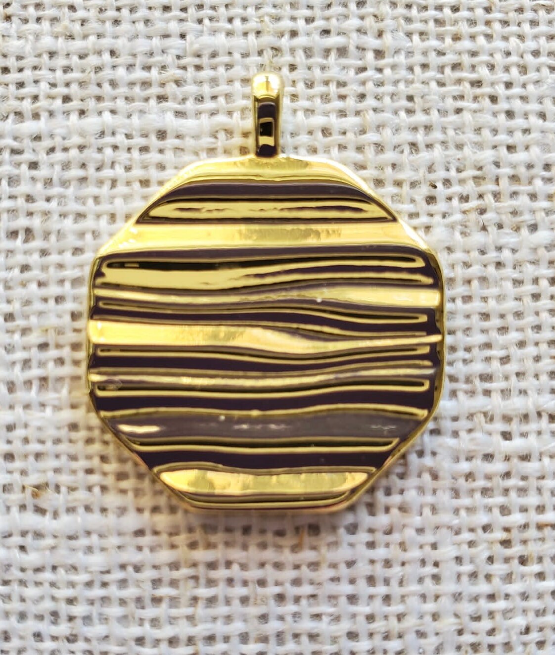 Gold Textured Hexagon Pendant Necklace 24K Gold Filled | adjustable cable gold filled cable chain | Layering Necklace