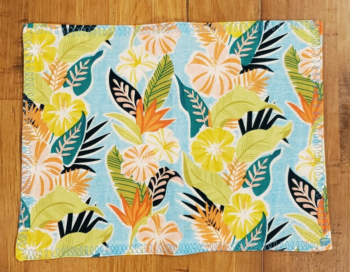 Cotton Napkins | Tropical Print Travel Napkins | Set of 4 Reusable Napkins | Waste Free Cotton Napkins | Beach Wedding| Teacher Gift |