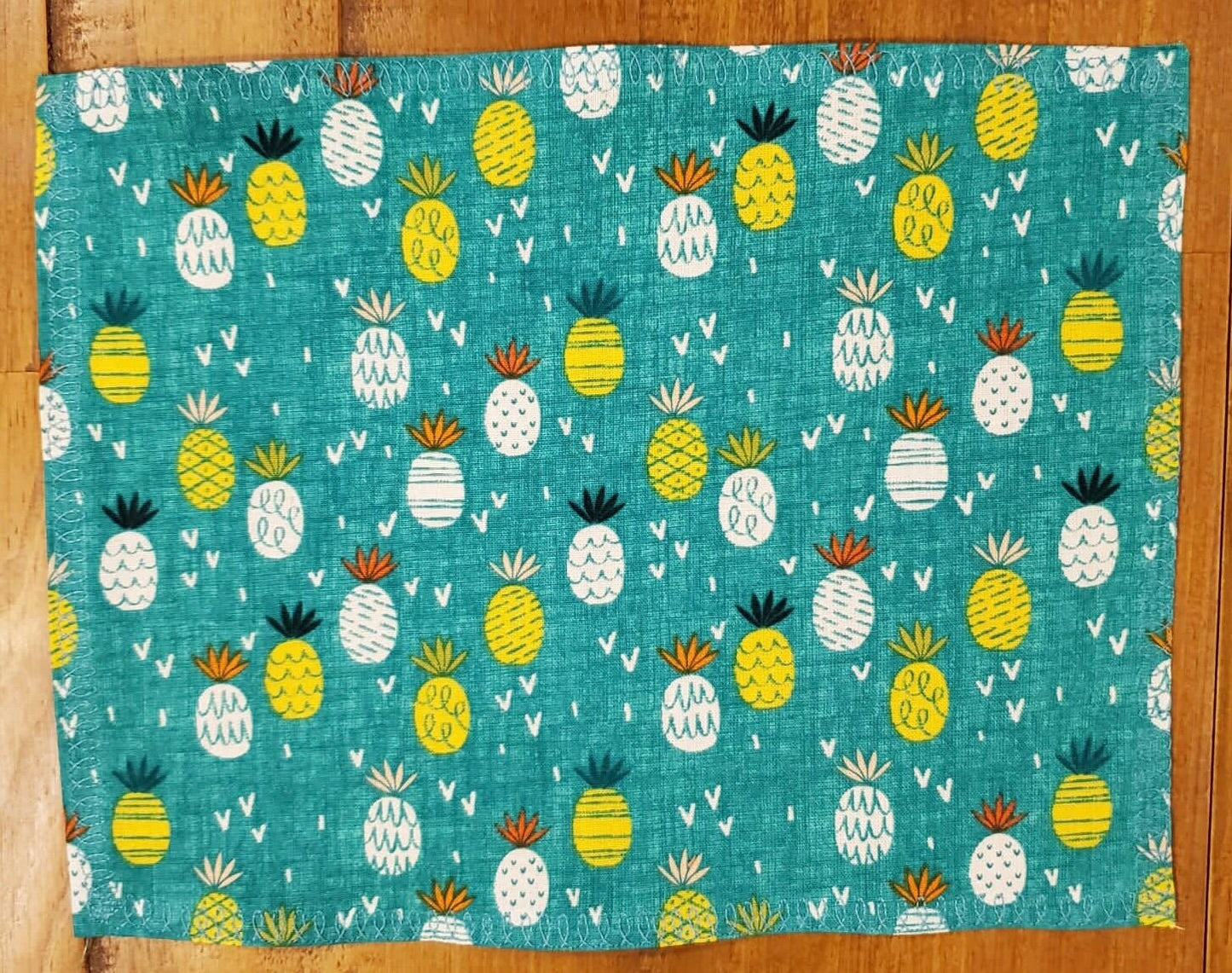 Cotton Napkins | Pineapple Print Travel Napkins | Set of 4 Reusable Napkins | Waste Free Cotton Napkins | Picnic Napkins | Camping Napkins