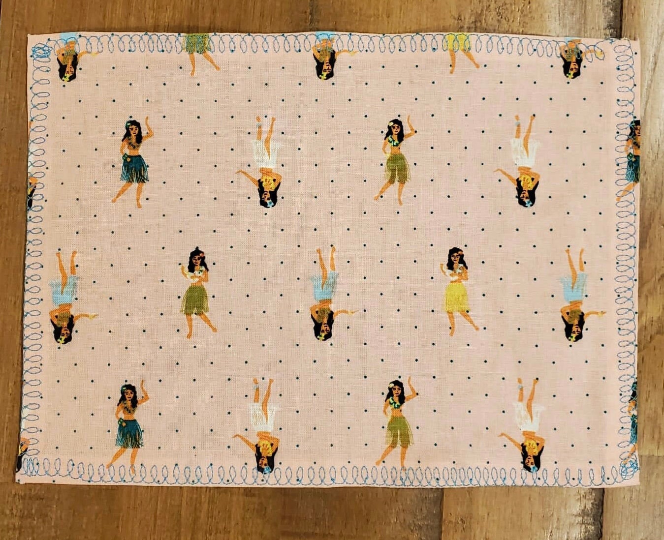 Cotton Napkins | Pink Hula Dancer Print Travel Napkins | Set of 4 Cotton Napkins | Waste Free Cotton Napkins| Picnic Napkins |