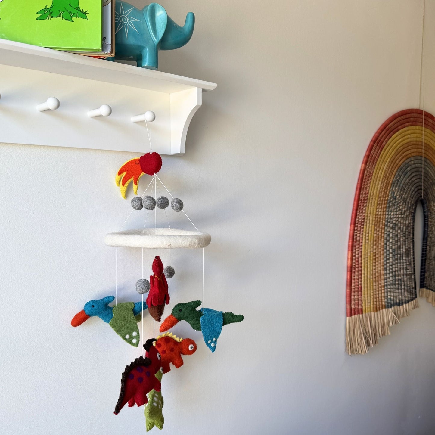 Dinosaur Volvano Nursery Felt Mobile