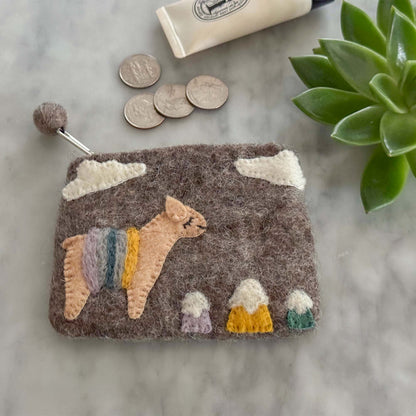 Llama Felt Coin Purse