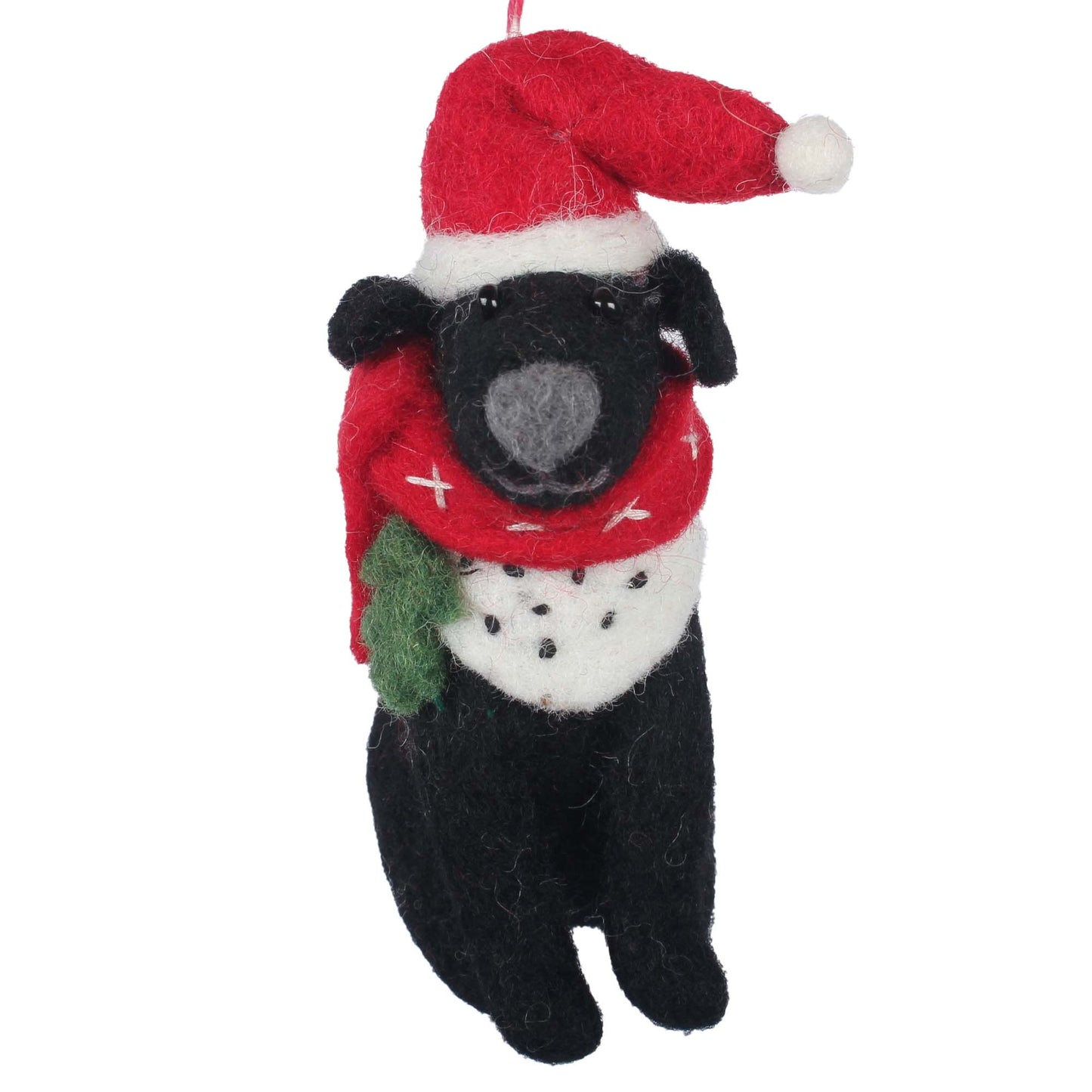 Big Dog Black Lab Felt Christmas Ornament