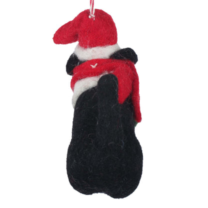 Big Dog Black Lab Felt Christmas Ornament
