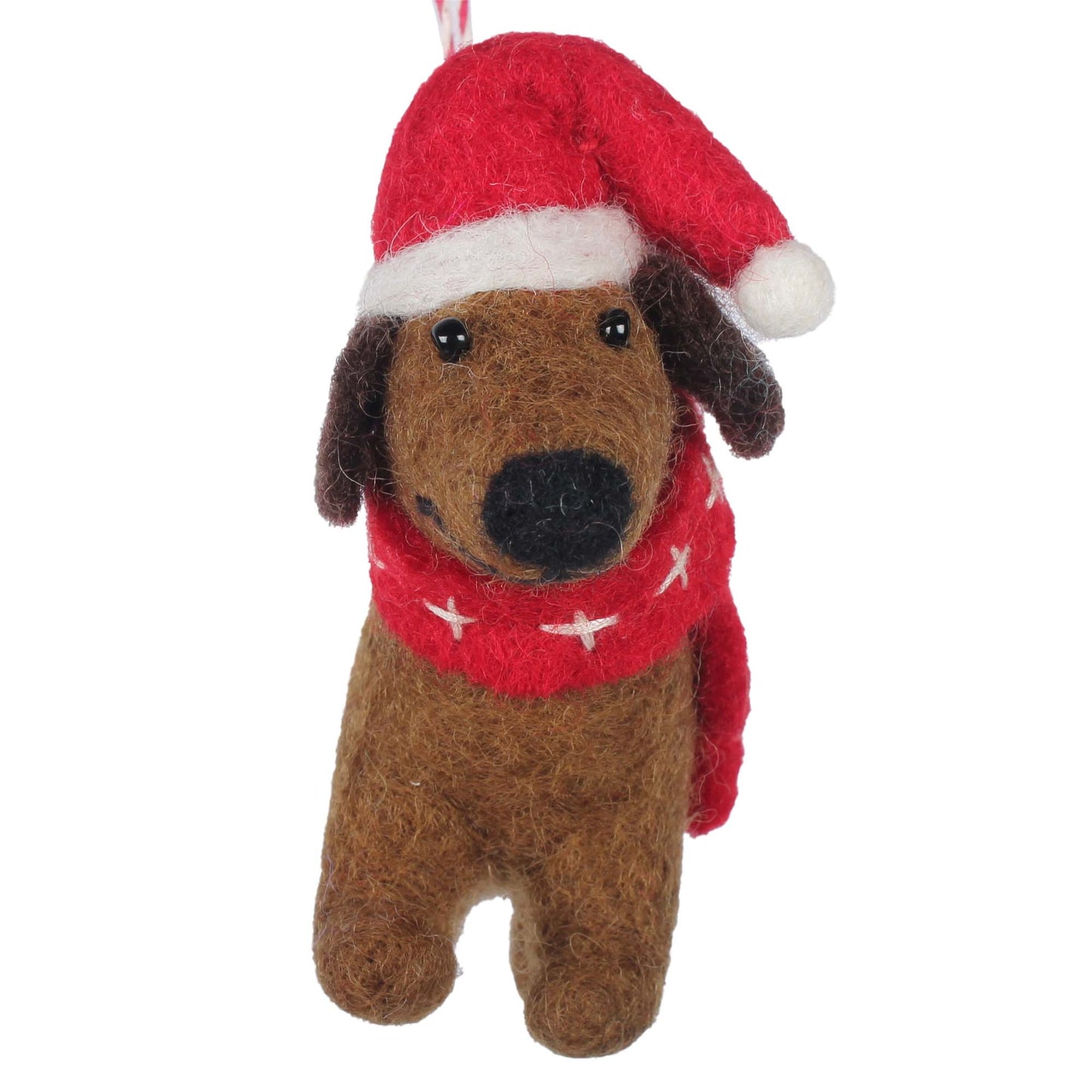 Big Dog Daschund Felt Christmas Ornament