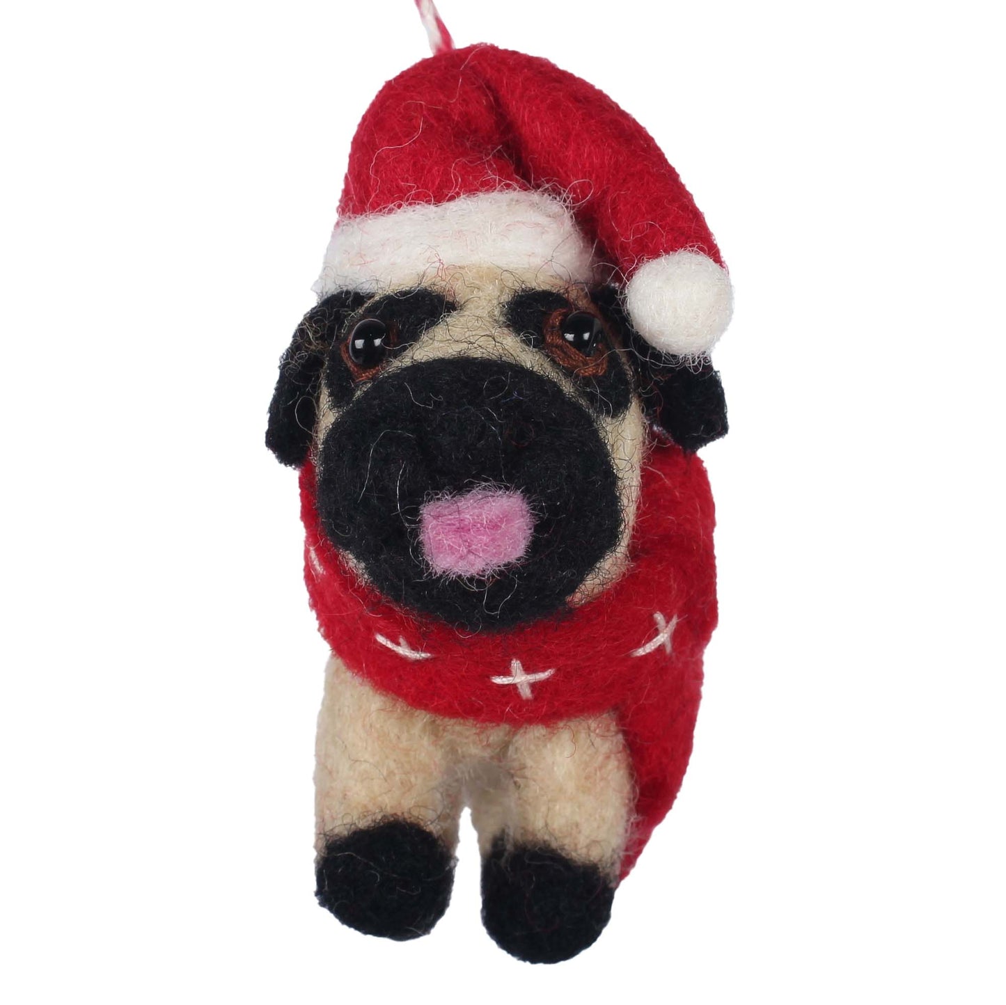 Big Dog Pug Felt Christmas Ornament