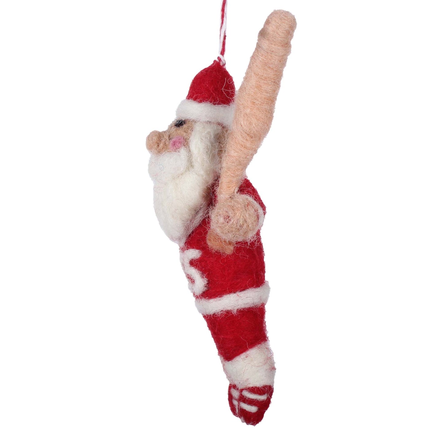 Coach Claus Baseball Felt Christmas Ornament