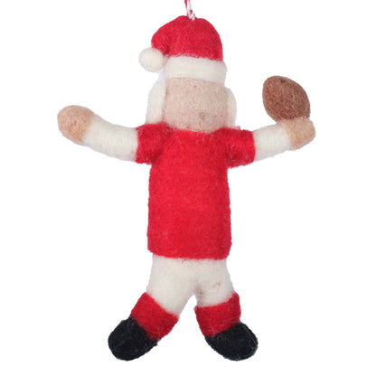 Coach Claus American Football Felt Christmas Ornament