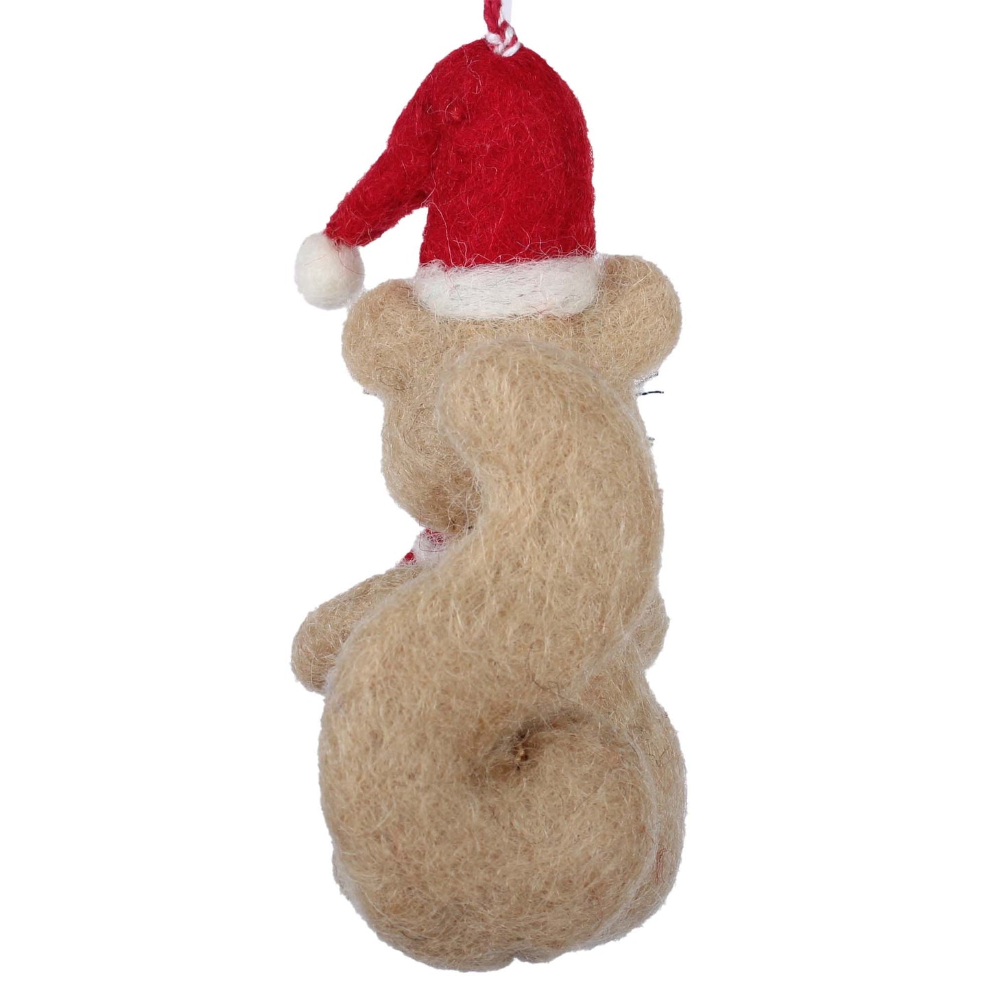 Squirrel and Candy Cane Felt Christmas Ornament