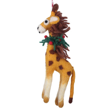 Giraffe Felt Christmas Ornament