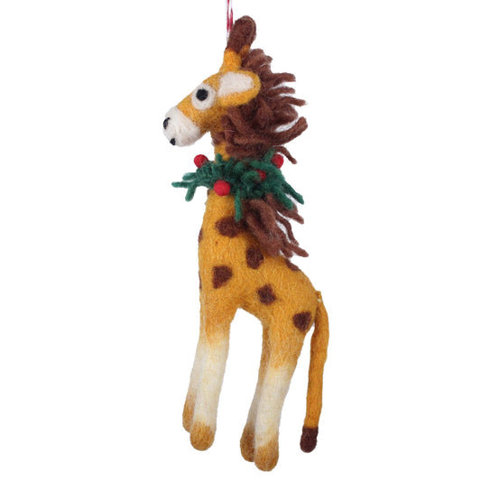 Giraffe Felt Christmas Ornament