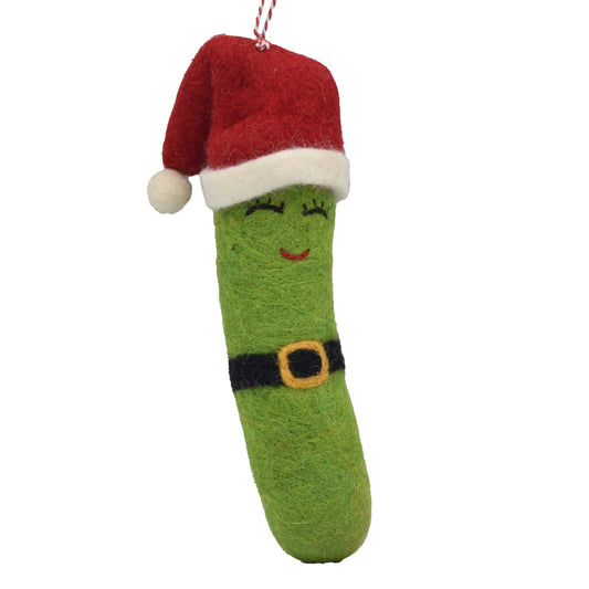 Mr. Claus Pickle Felt Ornament