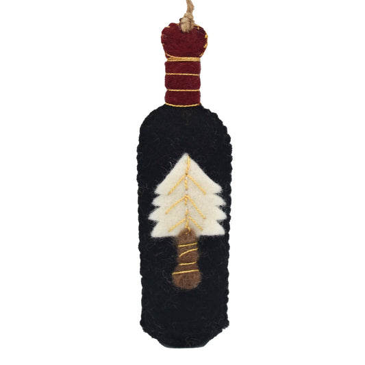Wine Bottle Felt Ornament