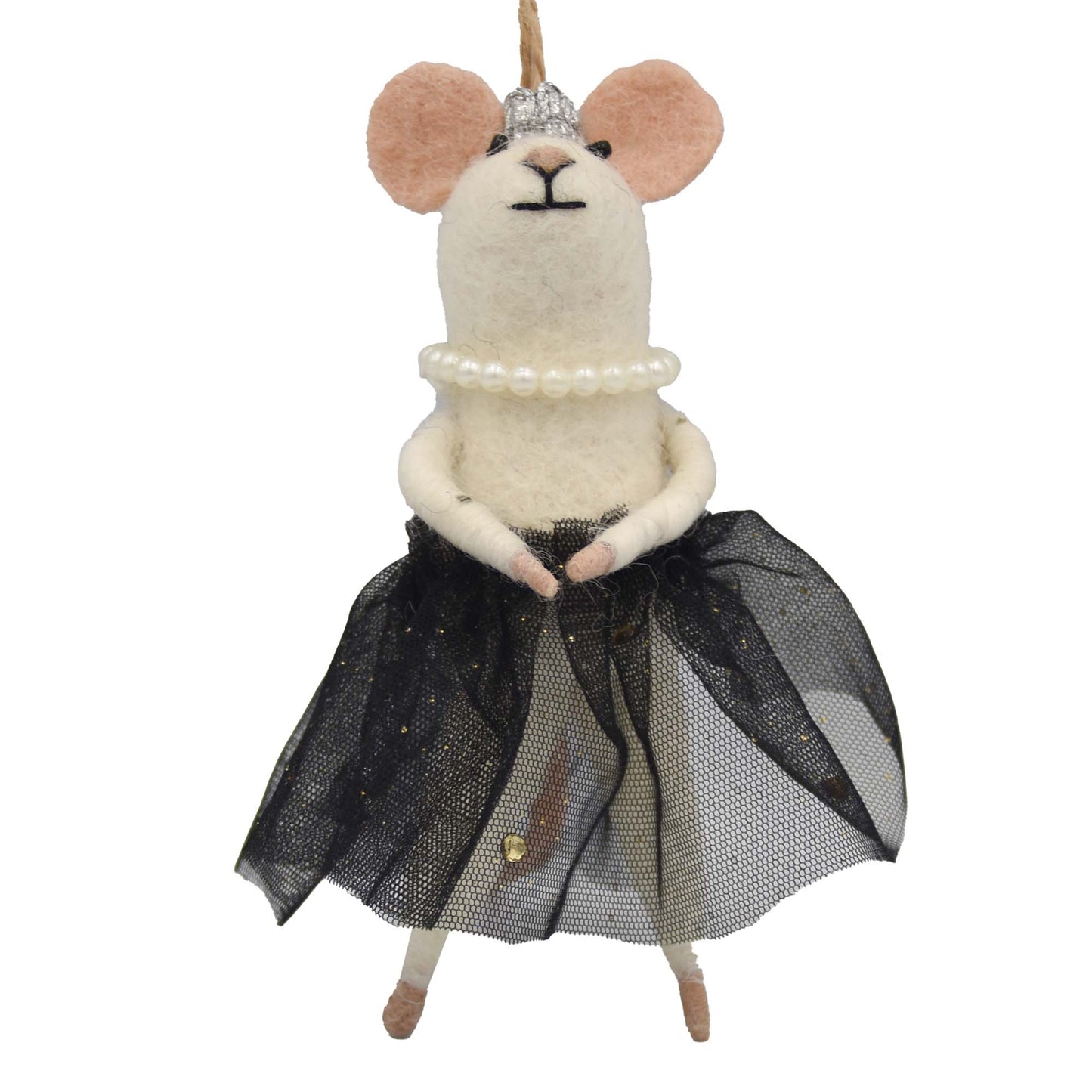 Red Carpet Queen Mouse Felt Ornament