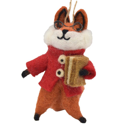 Foxy Scholar Felt Ornament
