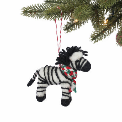 Christmas Zebra Felt Christmas Ornament