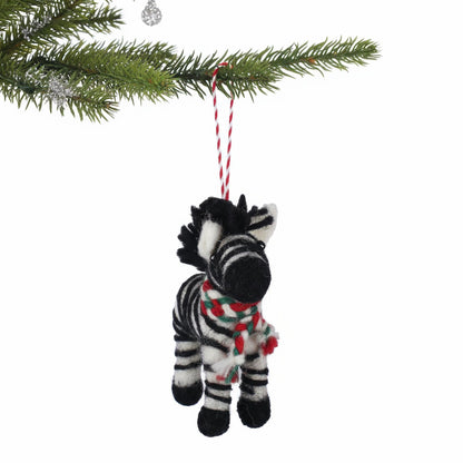 Christmas Zebra Felt Christmas Ornament