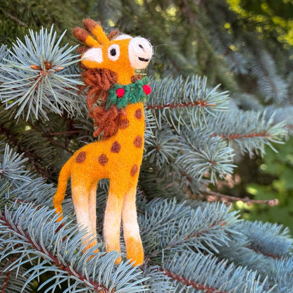 Giraffe Felt Christmas Ornament