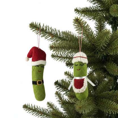 Mrs. Claus Pickle Felt Ornament