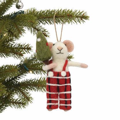 Tommy Tartan Mouse Felt Ornament
