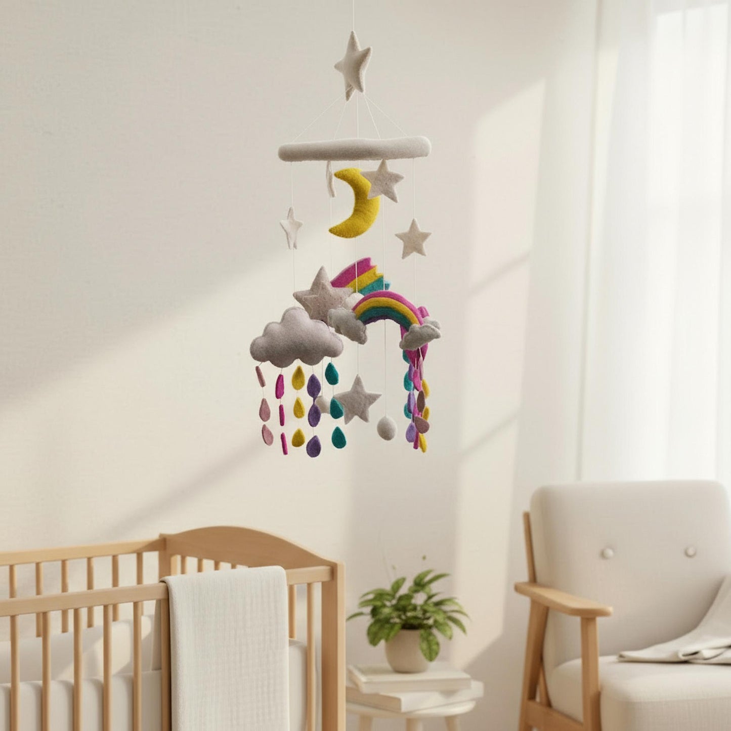 Rainbow Felt Nursery Mobile