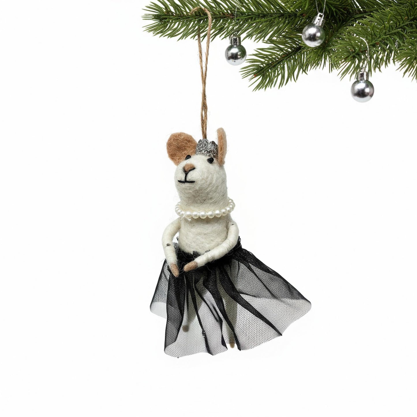 Red Carpet Queen Mouse Felt Ornament