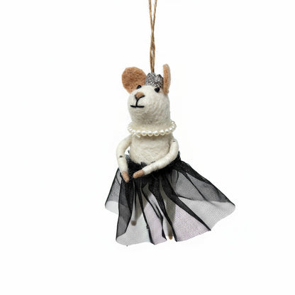 Red Carpet Queen Mouse Felt Ornament