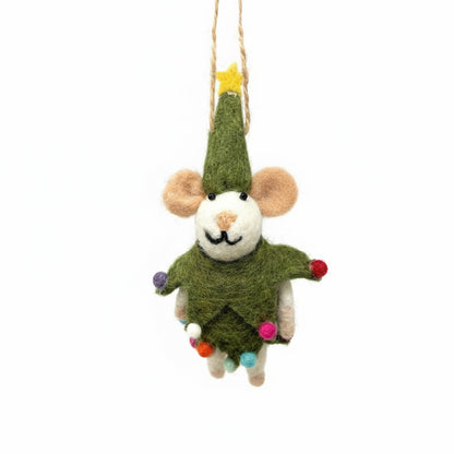 Christmas Spirit Mouse Felt Ornament