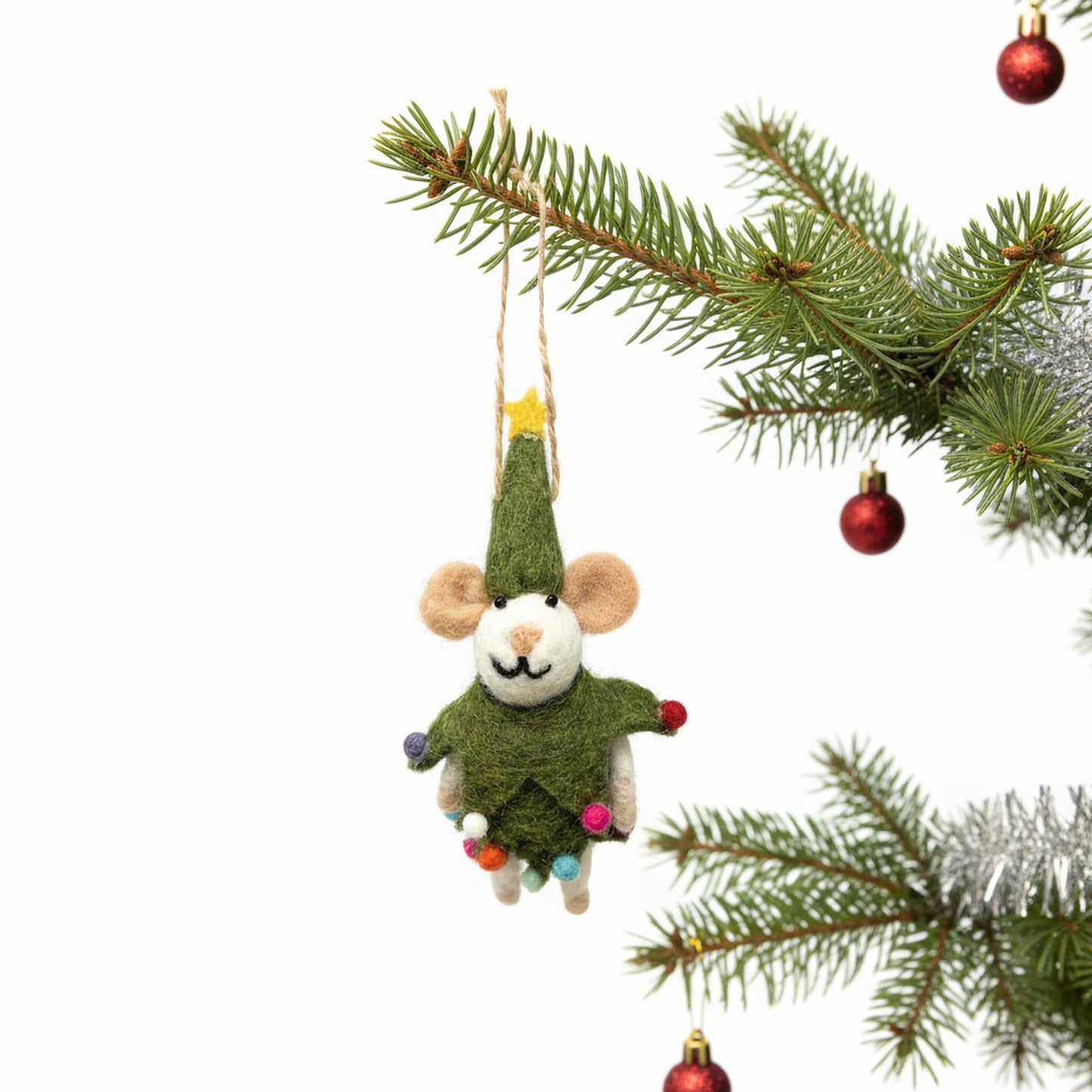 Christmas Spirit Mouse Felt Ornament