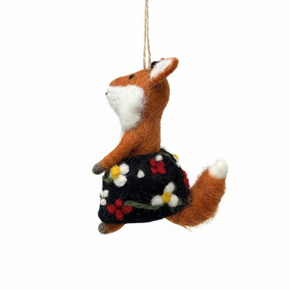 Foxy Frau Felt Ornament