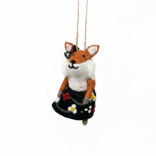 Foxy Frau Felt Ornament