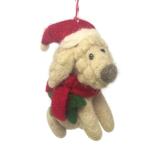Big Dog Labradoodle Felt Christmas Ornament