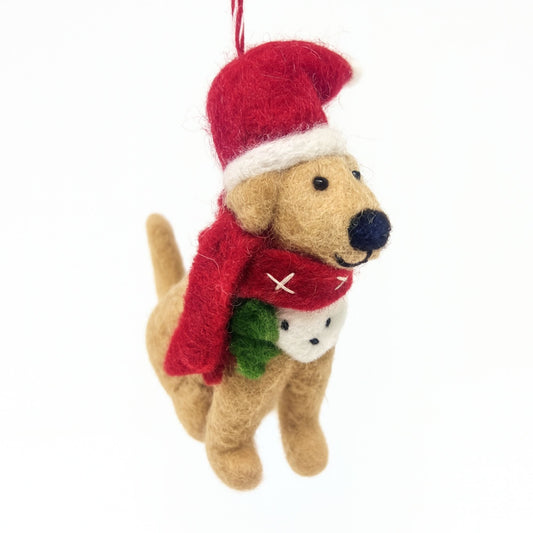Big Dog Golden Lab Felt Christmas Ornament