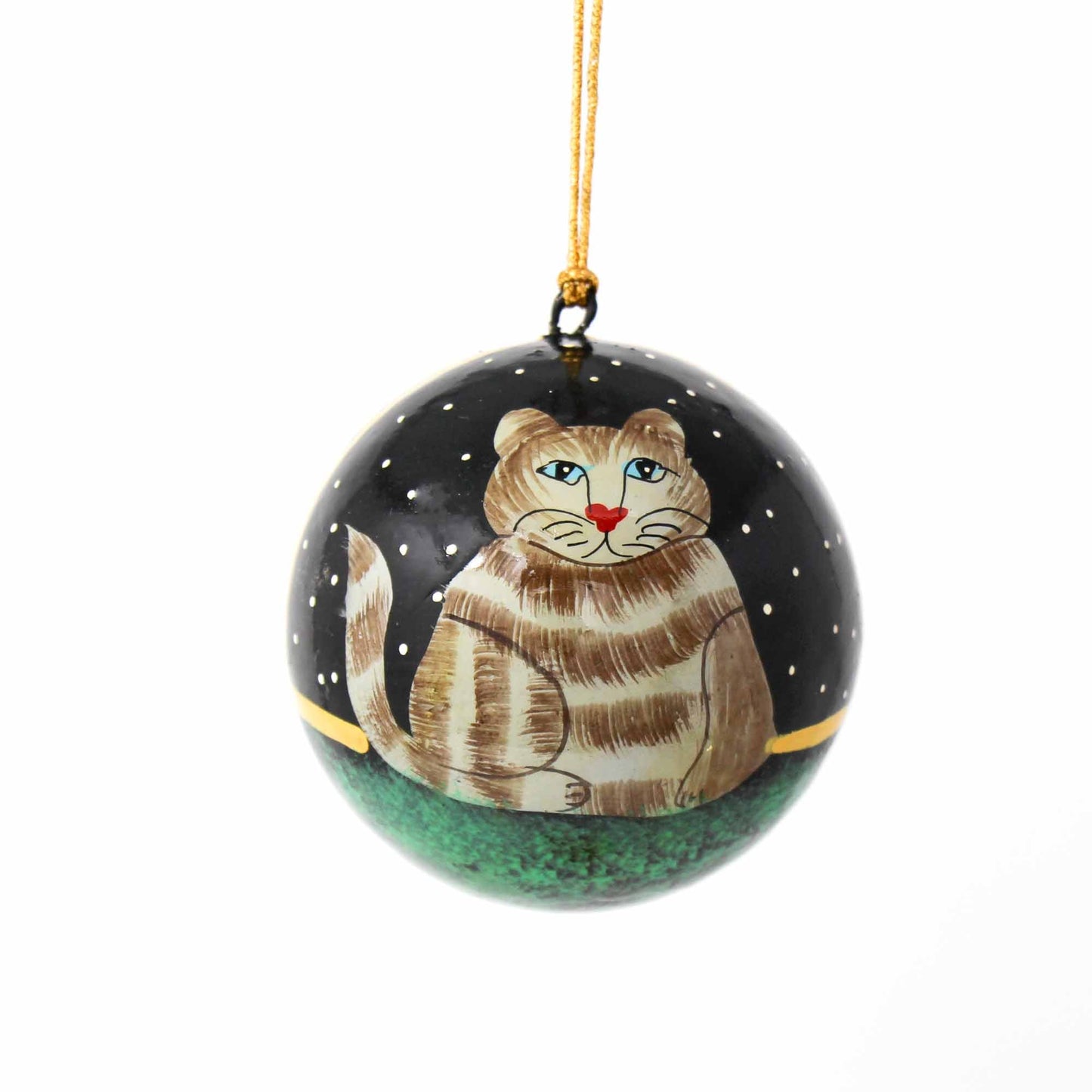 Handpainted Cat Ornaments, Set of 2