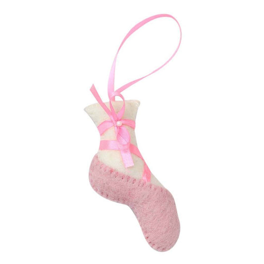 Pink Ballet Slipper Filt Ornament - Global Groove (H)