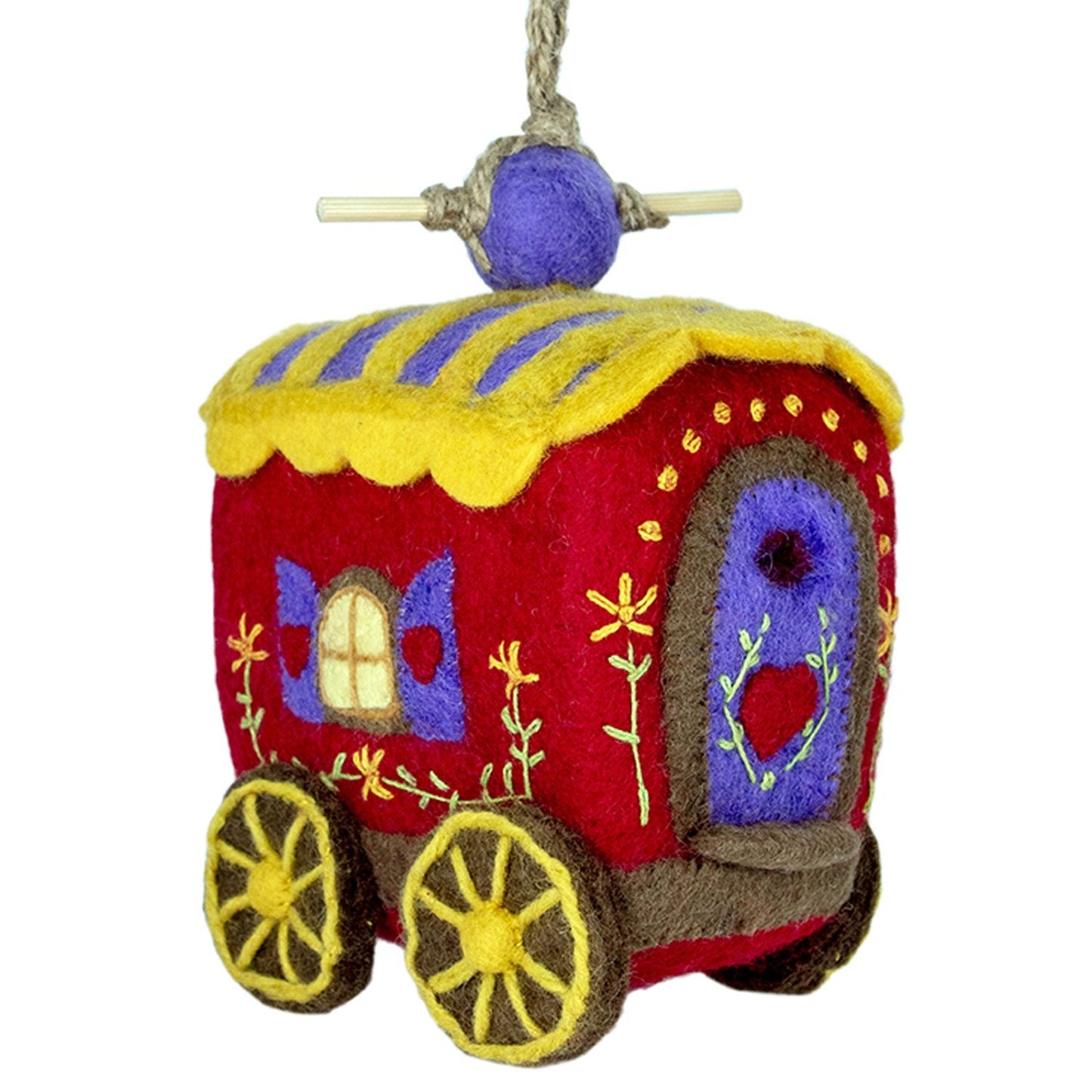 Wild Woolies Filt Birdhouse - Gypsy Wagon - Wild Woolies