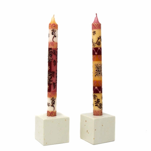 Grandes bougies peintes à la main - Paire - Halisi Design - Nobunto