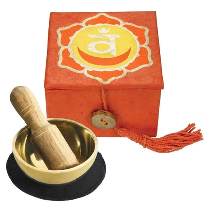 Mini boîte de bol de méditation : Chakra sacré 2" - DZI (Méditation)