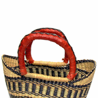 Bolga Tote, Neutrals med læderhåndtag - 14-tommer