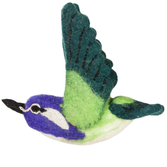 Wild Woolies Filt Bird Garden Ornament - Costas Hummingbird