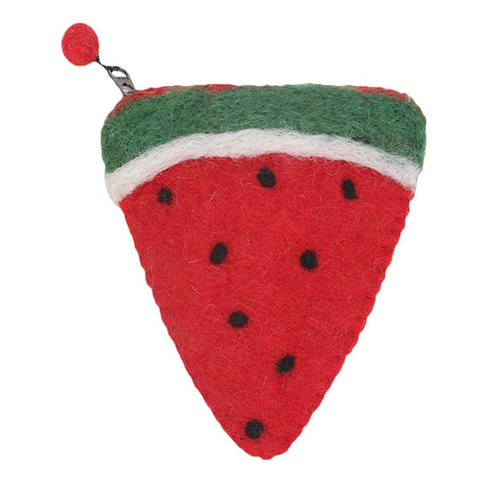 Handmade Felt Fruit Coin Purse - Watermelon - Global Groove (P)