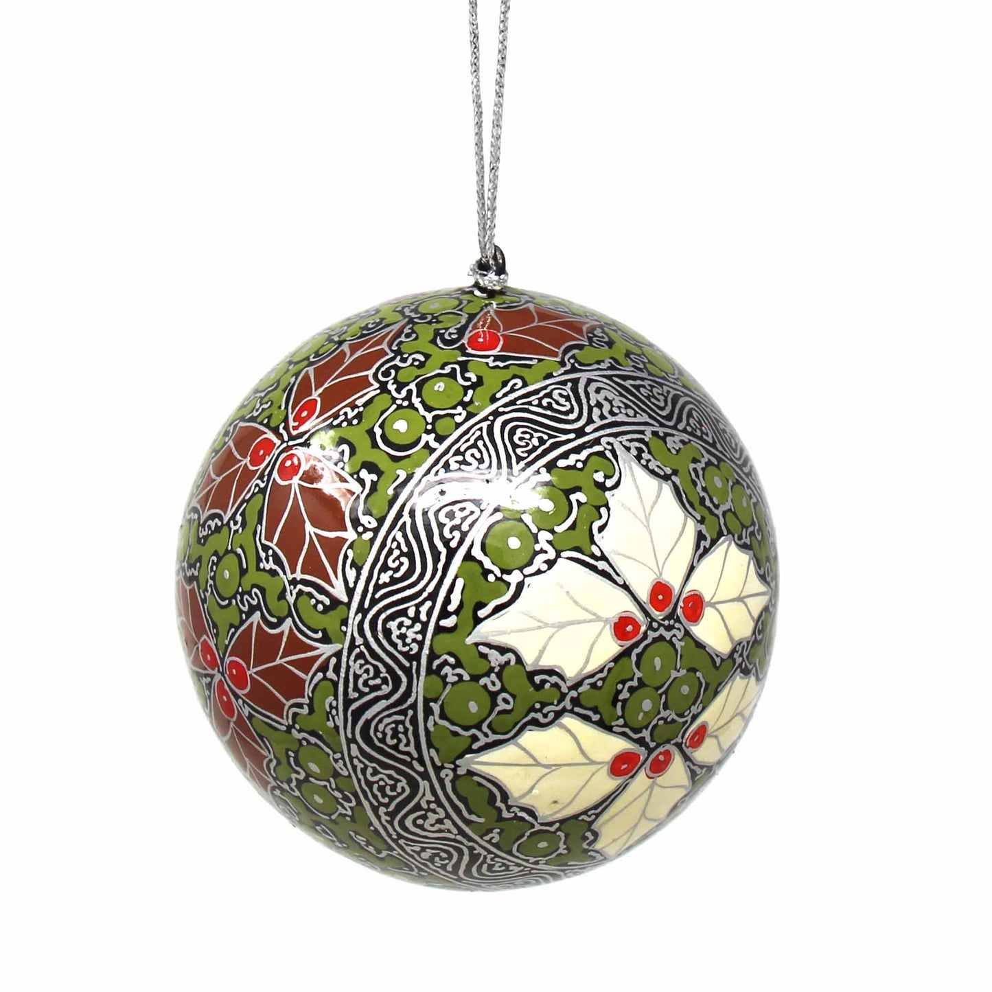 Handpainted Ornaments, Silver Chinar Leaves - Pack of 3