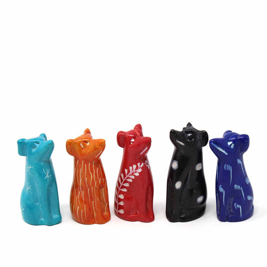 Soapstone Tiny Dogs - Assorteret pakke med 5 farver